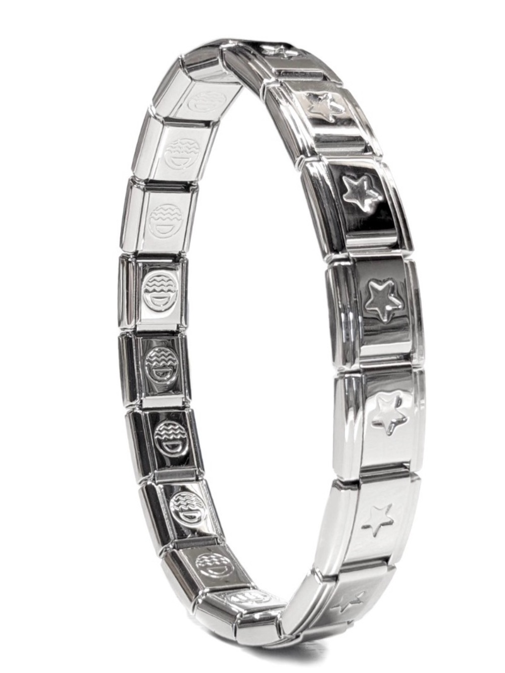Silver Star-Accent Stretch Bracelet for Women